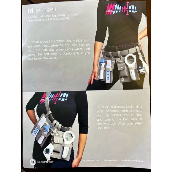 Bio-Therapeutic Gray Vegan Leather Adjustable Cosmetology Esthetician Belt - Picture 1 of 7